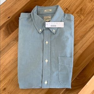 NWT J Crew Short Sleeve Pima Oxford Shirt Blue $59